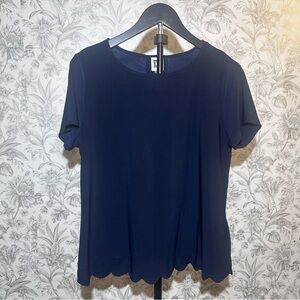 Anne Klein Navy Blue Short Sleeve Top